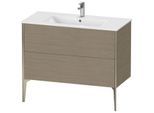 Duravit XViu Waschtisch-Unterschrank XV44830B135 101 x 59,4 x 48 cm, Eiche terra, 2 Auszüge, stehend, champagner matt