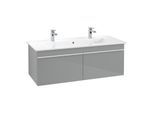 Villeroy und Boch Venticello Waschtisch-Unterschrank A93802RA 115,3 x 42 x 50,2 cm, Griff White, Glass Glossy Grey