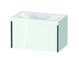 Duravit XViu Waschtisch-Unterschrank XV4610NB285C 80x48cm, 1 Auszug, schwarz matt, Rahmen C, weiß hochglanz