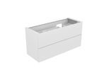 Keuco Edition 11 Waschtischunterschrank 31269300000 140 x 70 x 53,5 cm, Lack Seidenmatt, Glas Weiß