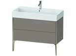 Duravit XViu Waschtisch-Unterschrank XV45370B143 98,4 x 49,3 x 45,4 cm, basalt matt, 2 Auszüge, champagner matt