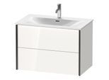 Duravit XViu Waschtisch-Unterschrank XV41340B222 81 x 55,7 x 48 cm, weiß hochglanz, 2 Schubkästen, schwarz matt
