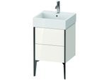Duravit XViu Waschtisch-Unterschrank XV45330B222 48,4 x 49,3 x 45,4 cm, weiß hochglanz, 2 Auszüge, schwarz matt