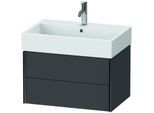 Duravit XViu Waschtisch-Unterschrank XV43350B249 68,4 x 39,7 x 45,4 cm, graphit matt, 2 Schubkästen, schwarz matt