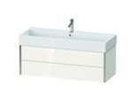 Duravit XViu Waschtisch-Unterschrank XV43380B185 118,4 x 39,7 x 45,4 cm, weiß hochglanz, 2 Schubkästen, champagner matt