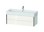 Duravit XViu Waschtisch-Unterschrank XV43380B222 118,4 x 39,7 x 45,4 cm, weiß hochglanz, 2 Schubkästen, schwarz matt