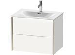 Duravit XViu Waschtisch-Unterschrank XV41330B118 71 x 55,7 x 48 cm, weiß matt, 2 Schubkästen, champagner matt