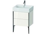 Duravit XViu Waschtisch-Unterschrank XV45340B285 58,4 x 49,3 x 45,4 cm, weiß hochglanz, 2 Auszüge, schwarz matt