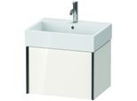 Duravit XViu Waschtisch-Unterschrank XV42340B285 58,4 x 39,7 x 45,4 cm, weiß hochglanz, 1 Auszug, schwarz matt