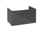 Villeroy und Boch Venticello Waschtisch-Unterschrank A93401FP 75,3 x 42 x 50,2 cm, Griff Chrom, Glossy Grey