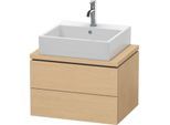 Duravit L-Cube Waschtisch-Unterschrank LC580503030 62 x 47,7 cm, Eiche natur, für Konsole, 2 Schubkästen