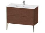 Duravit XViu Waschtisch-Unterschrank XV44830B113 101 x 59,4 x 48 cm, amerikanischer nussbaum, 2 Auszüge, stehend, champagner matt