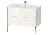 Duravit XViu Waschtisch-Unterschrank XV44830B122 101 x 59,4 x 48 cm, weiß hochglanz, 2 Auszüge, stehend, champagner matt
