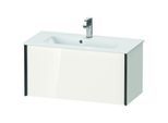 Duravit XViu Waschtisch-Unterschrank XV40790B222 81 x 40 x 39 cm, weiß hochglanz, 1 Auszug, wandhängend, schwarz matt