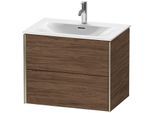 Duravit XViu Waschtisch-Unterschrank XV41330B121 71 x 55,7 x 48 cm, nussbaum dunkel, 2 Schubkästen, champagner matt