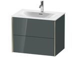 Duravit XViu Waschtisch-Unterschrank XV41330B138 71 x 55,7 x 48 cm, dolomiti grey hochglanz, 2 Schubkästen, champagner matt