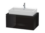 Duravit L-Cube Waschtisch-Unterschrank LC581804040 92 x 54,7 cm, schwarz hochglanz, für Konsole, 2 Schubkästen