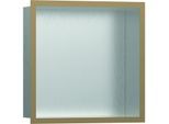 hansgrohe XtraStoris Wandnische 56097140 30x30x10cm, mit Designrahmen, Edelstahl gebürstet, brushed bronze