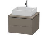 Duravit L-Cube Waschtisch-Unterschrank LC581509090 62 x 54,7 cm, flannel grey seidenmatt, für Konsole, 2 Schubkästen