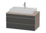 Duravit DuraStyle Waschtisch-Unterschrank DS531904943 100 x 54,8 cm, graphit matt/basalt matt, für Konsole, 2 Schubkästen