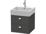 Duravit Brioso Waschtischunterbau BR415201049 484x459mm, Graphit Matt, 2 Auszüge, Griff Chrom