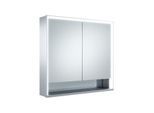 Keuco Royal Lumos Spiegelschrank 14307171304 700 x 735 x 165 mm, Wandvorbau, silber eloxiert, 2 kurze Türen, Spiegelheizung