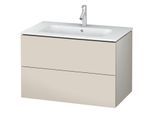 Duravit L-Cube Waschtisch-Unterschrank LC624109191 82 x 48,1 cm, taupe matt, 2 Schubkästen, wandhängend