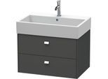 Duravit Brioso Waschtischunterbau BR415401049 684x459mm, Graphit Matt, 2 Auszüge, Griff Chrom
