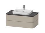 Duravit Happy D.2 Waschtisch-Unterschrank HP496106060 40,8 x 100 x 55 cm, 2 Schubkästen, für Möbelwaschtisch, taupe seidenmatt