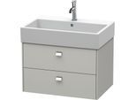 Duravit Brioso Waschtischunterbau BR415401007 684x459mm, Betongrau Matt, 2 Auszüge, Griff Chrom
