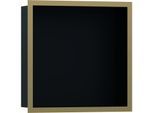 hansgrohe XtraStoris Wandnische 56098140 30x30x10cm, mit Designrahmen, mattschwarz, brushed bronze