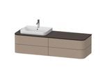 Duravit Happy D.2 Waschtisch-Unterschrank HP4973L7575 40,8 x 160 x 55 cm, 4 Schubkästen, für Aufsatzbecken, links, leinen
