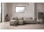 Ecksofa "PIARA mit Kedernaht, Cord, Leinenoptik o. Strukturstoff, Couch, L-Form", greige, B:267cm H:66cm T:167cm, 100% Polyester, LEGER HOME BY LENA GERCKE, Sofas, Ecksofa, wahlweise Ottomane rechts/links, schwarze Füße, bequemer Sitzkomfort