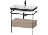 Duravit Happy D.2 Plus Möbelwaschtisch-Kombination HP4742O7575 77,5 x 49 cm, 1 Hahnloch, leinen, mit Metallkonsole