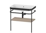 Duravit Happy D.2 Plus Möbelwaschtisch-Kombination HP4737N7575 77,5 x 49 cm, ohne Hahnloch, leinen, mit Metallkonsole