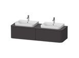 Duravit Happy D.2 Plus Waschtisch-Unterschrank HP4946B8080 160x55cm, 2 Auszüge, für Aufsatzbecken, Becken beidseitig, graphit supermatt