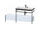 Duravit Happy D.2 Plus Möbelwaschtisch-Kombination HP4758E9797 160x49cm, mit Metallkonsole, 2 Hahnlöcher, lichtblau seidenmatt