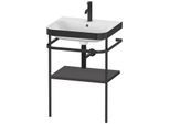 Duravit Happy D.2 Plus Möbelwaschtisch-Kombination HP4735O8080 57,5 x 49 cm, 1 Hahnloch, graphit supermatt, mit Metallkonsole