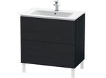 Duravit L-Cube Waschtisch-Unterschrank LC662601616 82 x 48,1 cm, Eiche schwarz, 2 Auszüge, stehend