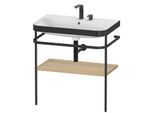 Duravit Happy D.2 Plus Möbelwaschtisch-Kombination HP4737E7171 77,5 x 49 cm, 2 Hahnlöcher, mediterrane Eiche, mit Metallkonsole