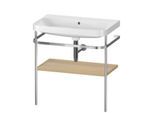Duravit Happy D.2 Plus Möbelwaschtisch-Kombination HP4837N7171 77,5 x 49 cm, ohne Hahnloch, mediterrane Eiche, mit Metallkonsole