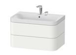 Duravit Happy D.2 Plus Möbelwaschtisch HP4347E3636 77,5 x 49 cm, 2 Hahnlöcher, weiß seidenmatt, 2 Schubkästen