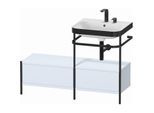Duravit Happy D.2 Plus Möbelwaschtisch-Kombination HP4755E9797 120x49cm, mit Metallkonsole, 2 Hahnlöcher, lichtblau seidenmatt