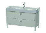 Duravit Brioso Waschtischunterbau BR443701007 1184x459mm, Betongrau Matt, 2 Auszüge, Griff Chrom