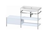 Duravit Happy D.2 Plus Möbelwaschtisch-Kombination HP4847N9797 140 x 49 cm, ohne Hahnloch, lichtblau seidenmatt, mit Metallkonsole