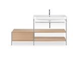 Duravit Happy D.2 Plus Möbelwaschtisch-Kombination HP4847O7171 140 x 49 cm, 1 Hahnloch, mediterrane Eiche, mit Metallkonsole