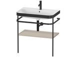 Duravit Happy D.2 Plus Möbelwaschtisch-Kombination HP4737O6060 77,5 x 49 cm, 1 Hahnloch, taupe seidenmatt, mit Metallkonsole