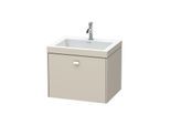 Duravit Brioso c-bonded Waschtisch mit Unterbau BR4600O1091, 60x48 cm, Taupe/Chrom, 1 Hahnloch