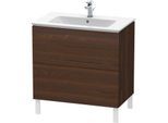 Duravit L-Cube Waschtisch-Unterschrank LC662606969 82 x 48,1 cm, nussbaum gebürstet, 2 Auszüge, stehend