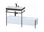 Duravit Happy D.2 Plus Möbelwaschtisch-Kombination HP4762E9797 140x49cm, mit Metallkonsole, 2 Hahnlöcher, lichtblau seidenmatt
